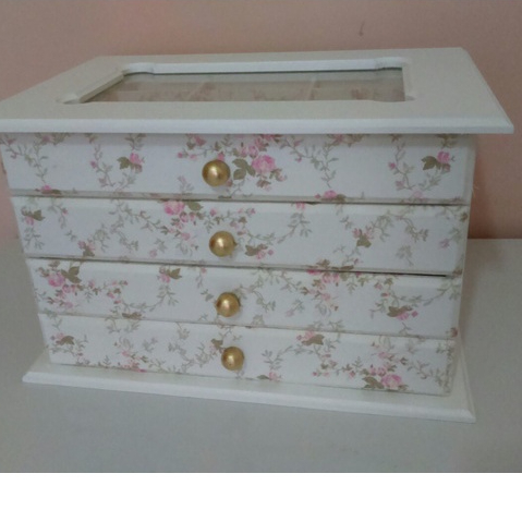 Porta joia com gavetas/Porta brincos/caixa com gavetinhas mdf 6 mm