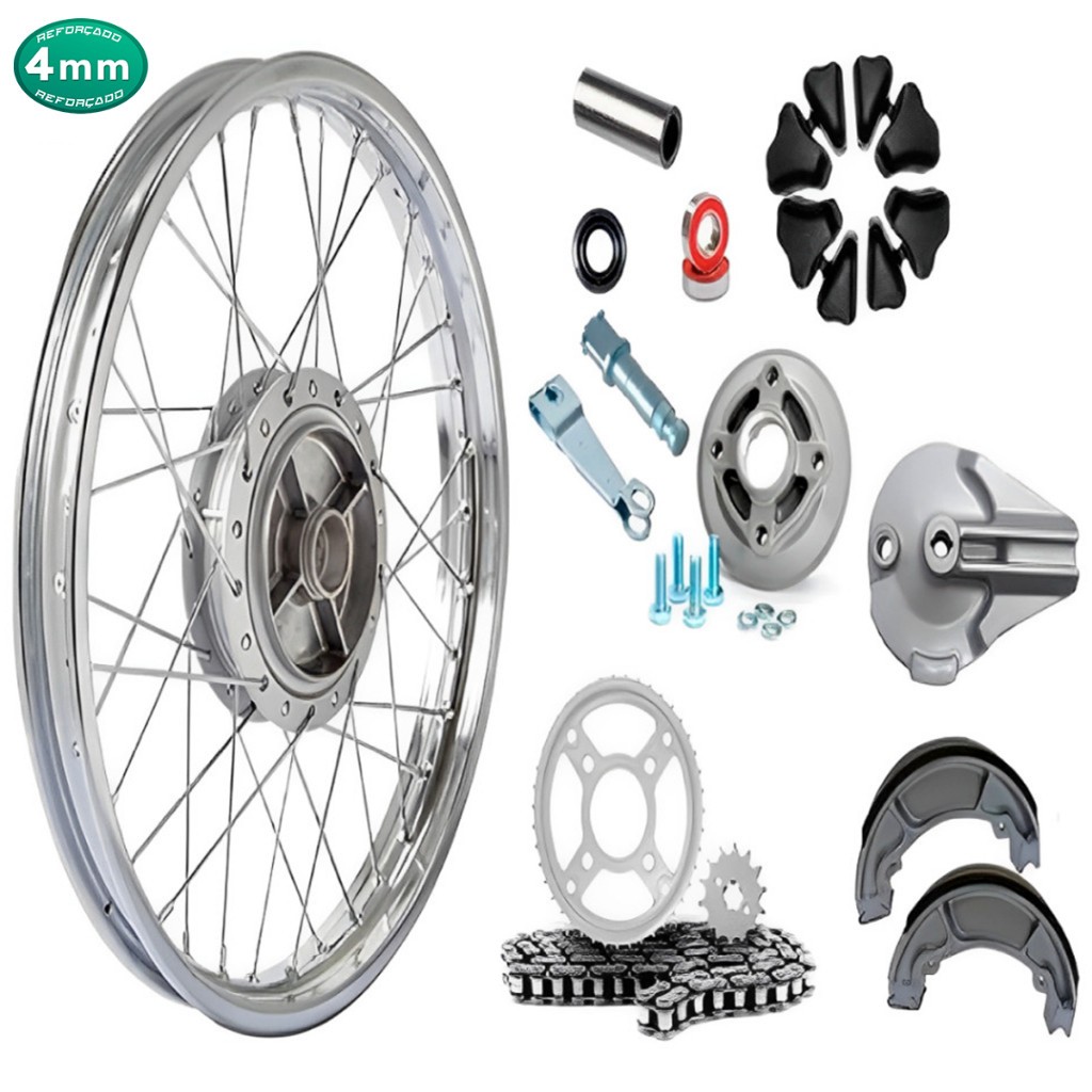 Imagem Roda Traseira Titan Fan 150 Start Espelho + Flange Completa