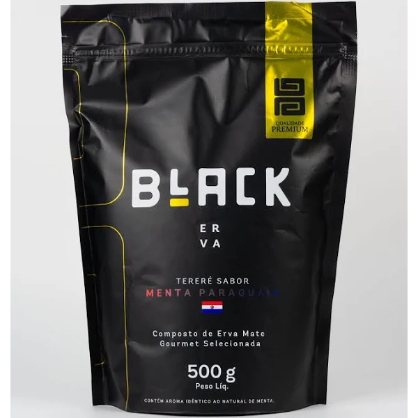 Erva Mate para Terere Black Erva com 500 gramas. Sabor: Menta Paraguaia.