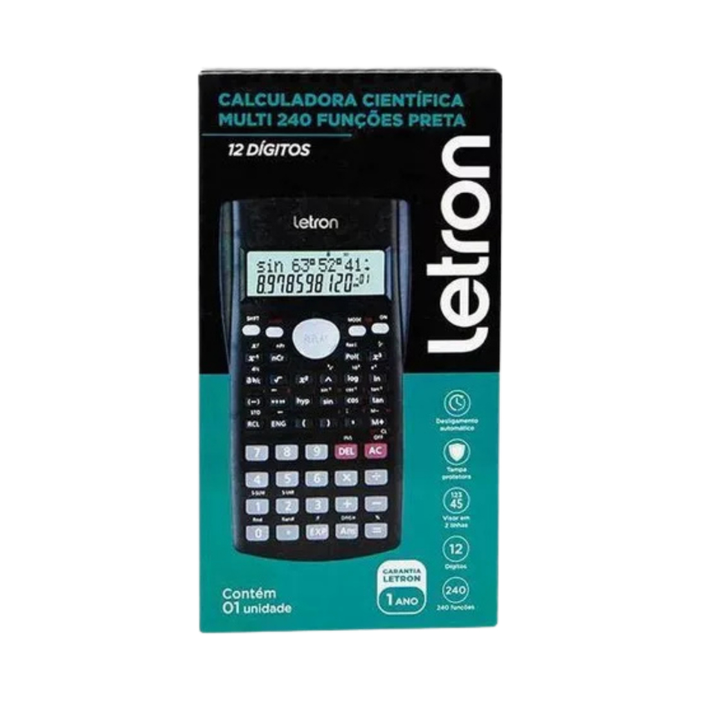Calculadora Científica Letron com 240 Funções em Oferta na Shopee