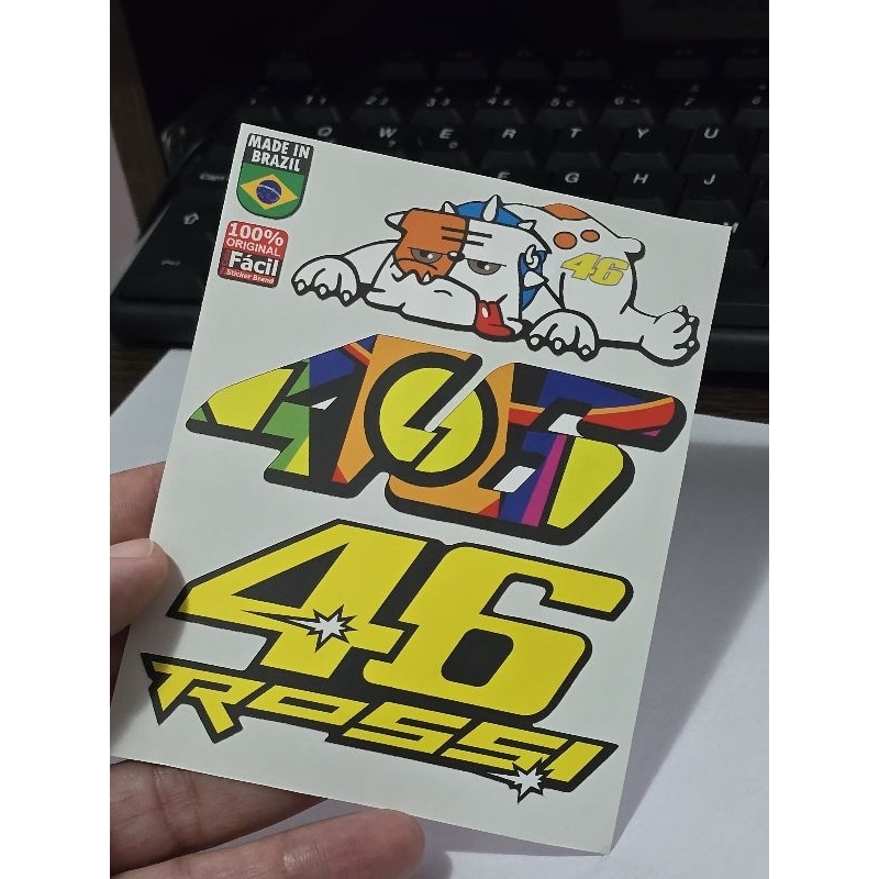 Adesivos 46 Valentino Rossi - Kit com 3 - Altíssima Qualidade e Resistente à Água