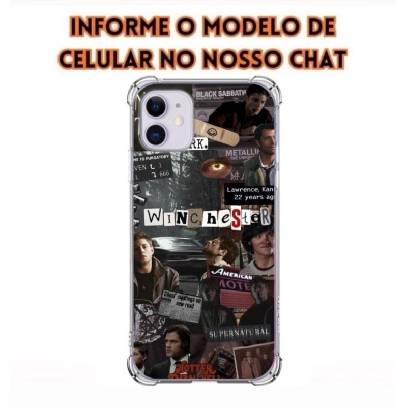Capa Case Capinha Personalizada Supernatural Série Dean Sam Winchester Sobrenatural Fantasmas