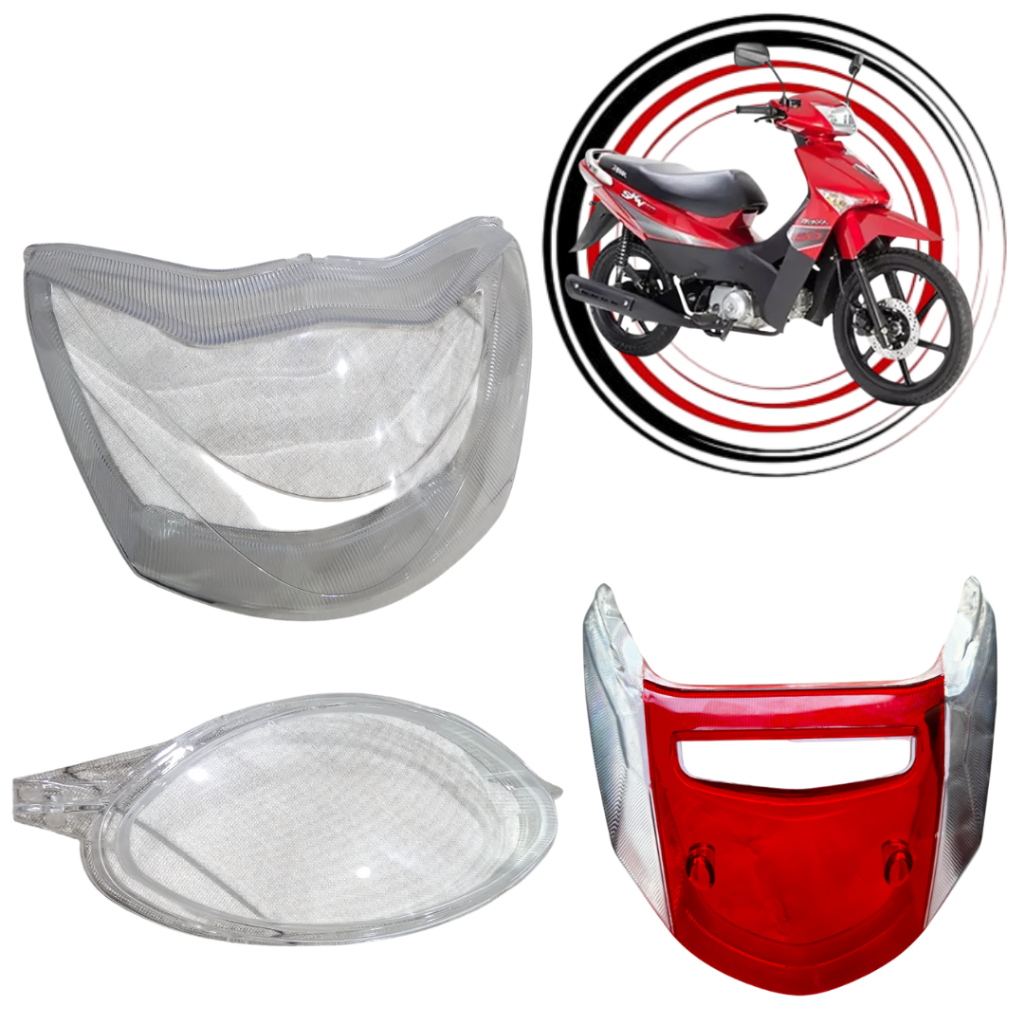 Lente Lanterna Traseira + Lente Farol + Lente Painel Traxx Sky 50