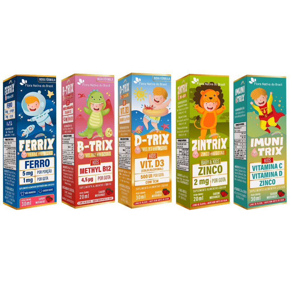 Ferrix + B-Trix + D-Trix + Zintrix + Imunitrix - Flora Nativa