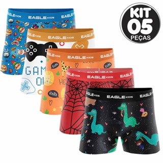 KIT C/ 10 CUECAS BOX BOXERS INFANTIL SORTIDO em Oferta na Shopee