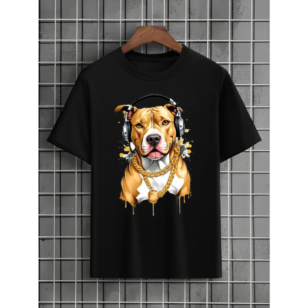 Camiseta Streetwear Pit Bull Cachorro Estampada 100% Algodão Unissex Confortável