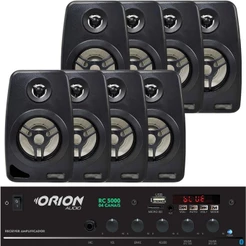 Kit Som Ambiente Borne Rc5000 Bt + 8 Caixa Acustica 55w