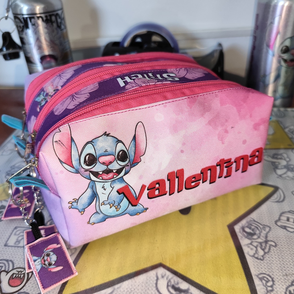 Estojo Escolar Stitch e Angel - Personalizado Com Nome em Oferta na Shopee