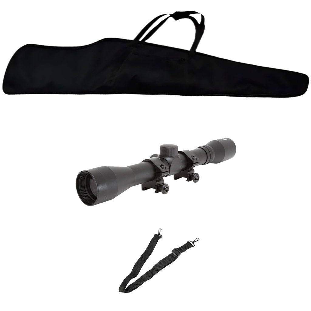 Luneta 4x32 com Trilho 11mm Virtus + Capa 1,20mts + Bandoleira