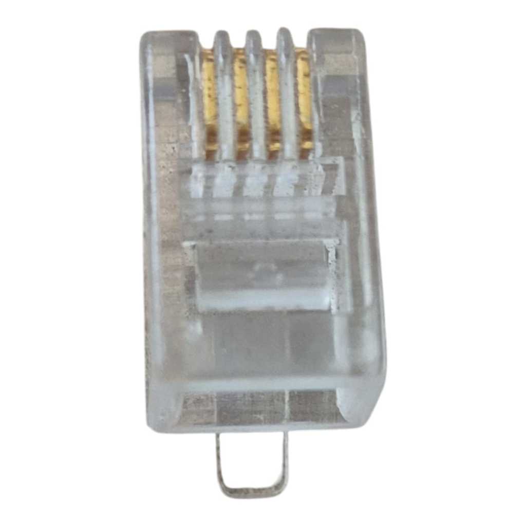 Kit com 10 Conector para Cabo Rj11 4p4c