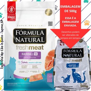 Ração 500g Gatos HAIRBALL Fórmula Natural Fresh Meat sabor Salmão em Oferta na Shopee