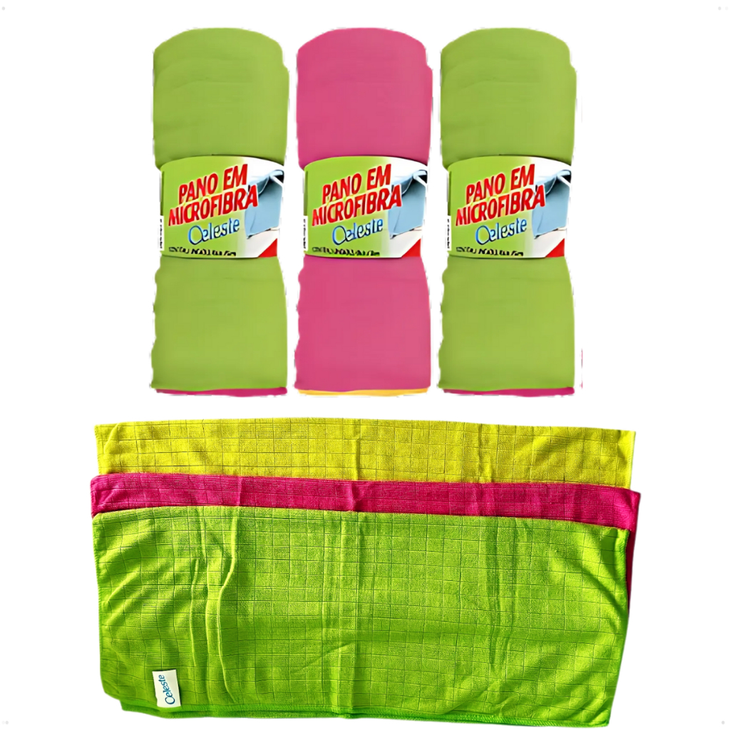 Kit pano de chão  Limpeza 6 panos de chão Microfibra Atacado