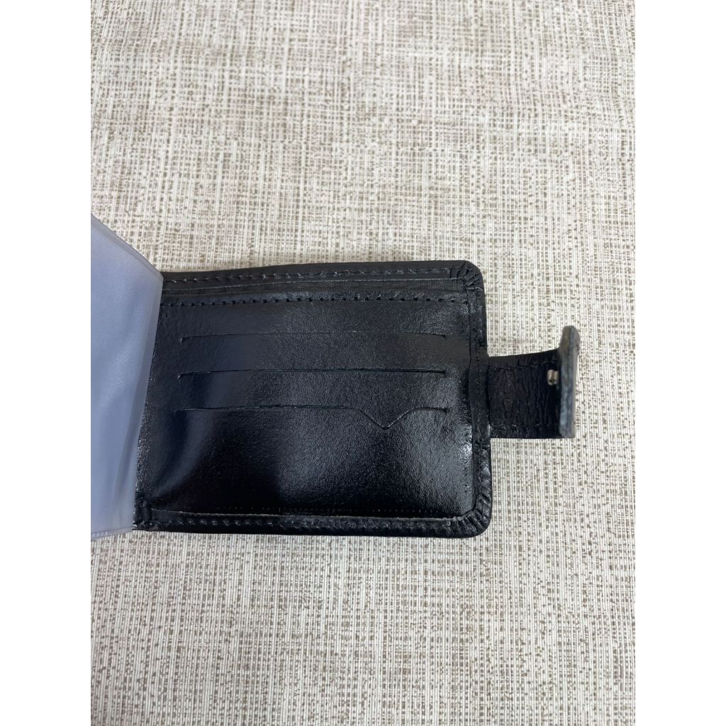 Carteira De Couro Masculino De Abotuador Porta Cartao