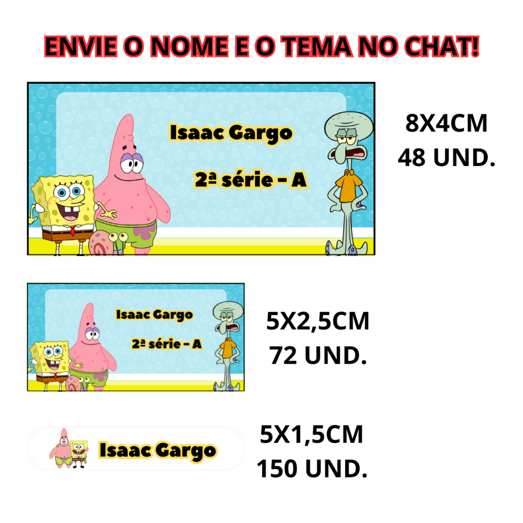 Kit 540 Etiquetas Adesivo Escolar com 3 medidas a prova d'água Personalizadas com recorte eletronico em Oferta na Shopee