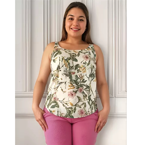 Blusa Regata Social Viscose Estampada 53781Moda evangélica Moda social Moda Casual Moda Trabalho