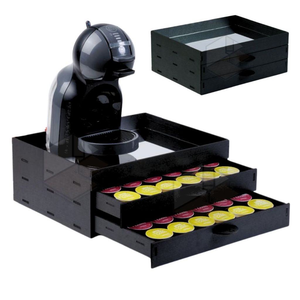 Suporte 48 Capsula 2 Gavetas Organizadoras Maquina de Cafe Elétrica Cafeteira Compativel Dolce Gusto