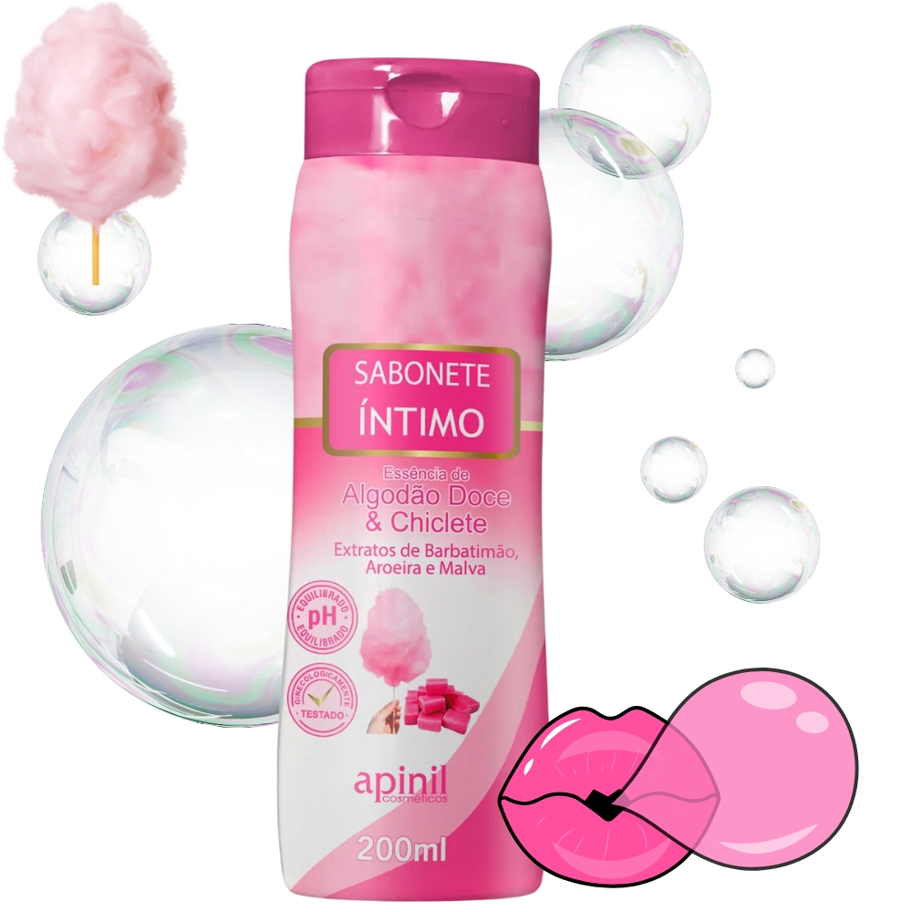 Sabonete Íntimo Chiclete Algodão Doce Aromático Refrescante Redutor  Odores Garantido 210ML Original