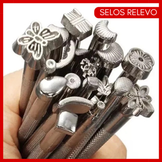 Selos Relevo Ferramenta Estampa Gravação em Couro Carimbo em Oferta na Shopee