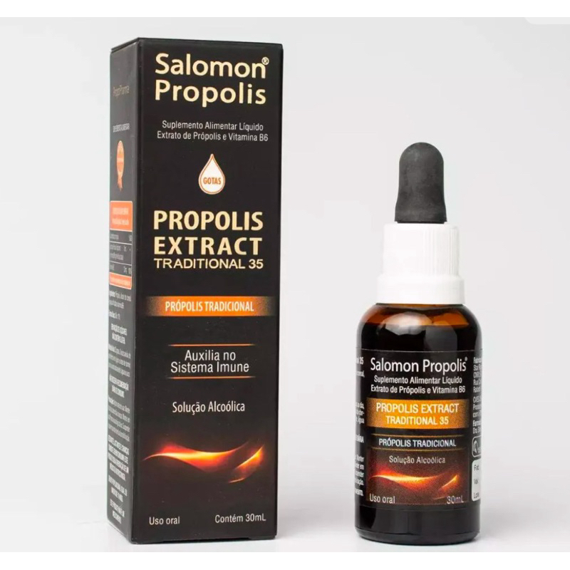 Própolis  Premium Salomon Gotas 30ml,  ora pro- nóbis, óleo de prímula, magnésio dimalato, cúrcuma e magnésio L-treonato
