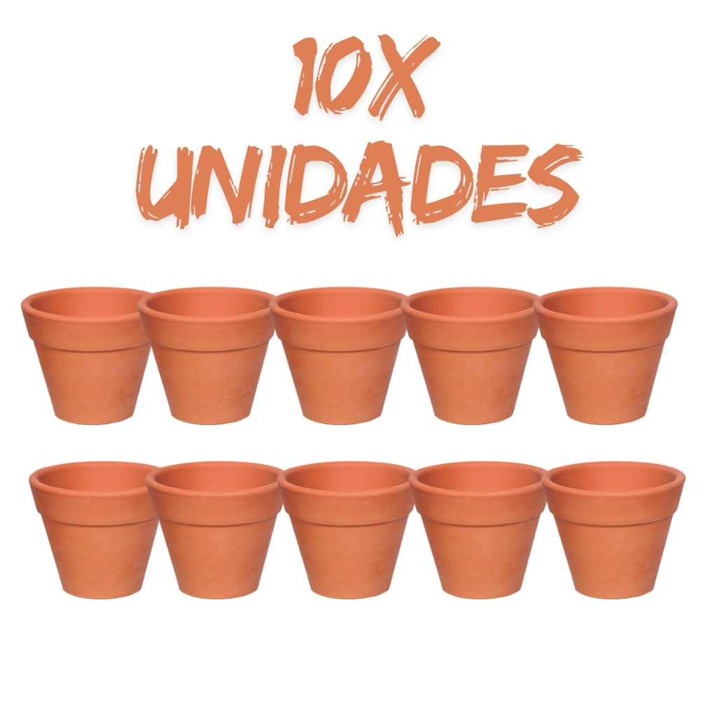 Mini Vaso de Barro Mini C/10 Unidades Orquídeas Cacto 8cm Largura x 7cm Altura Decoração Jardinagem