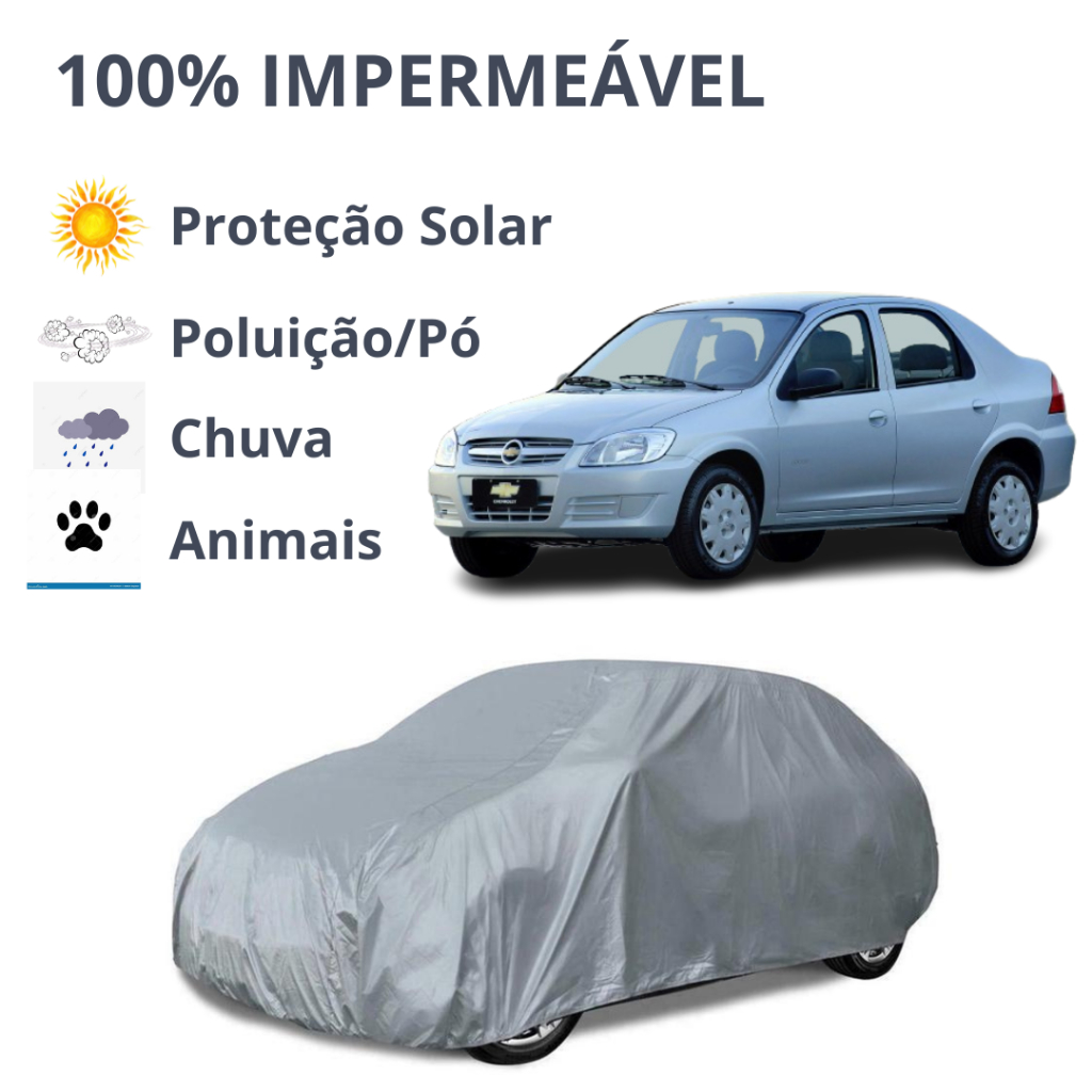Capa para Cobrir Carro Modelo PRISMA, 100% IMPERMEÁVEL Protege do Sol, Chuva, Poeira e risco