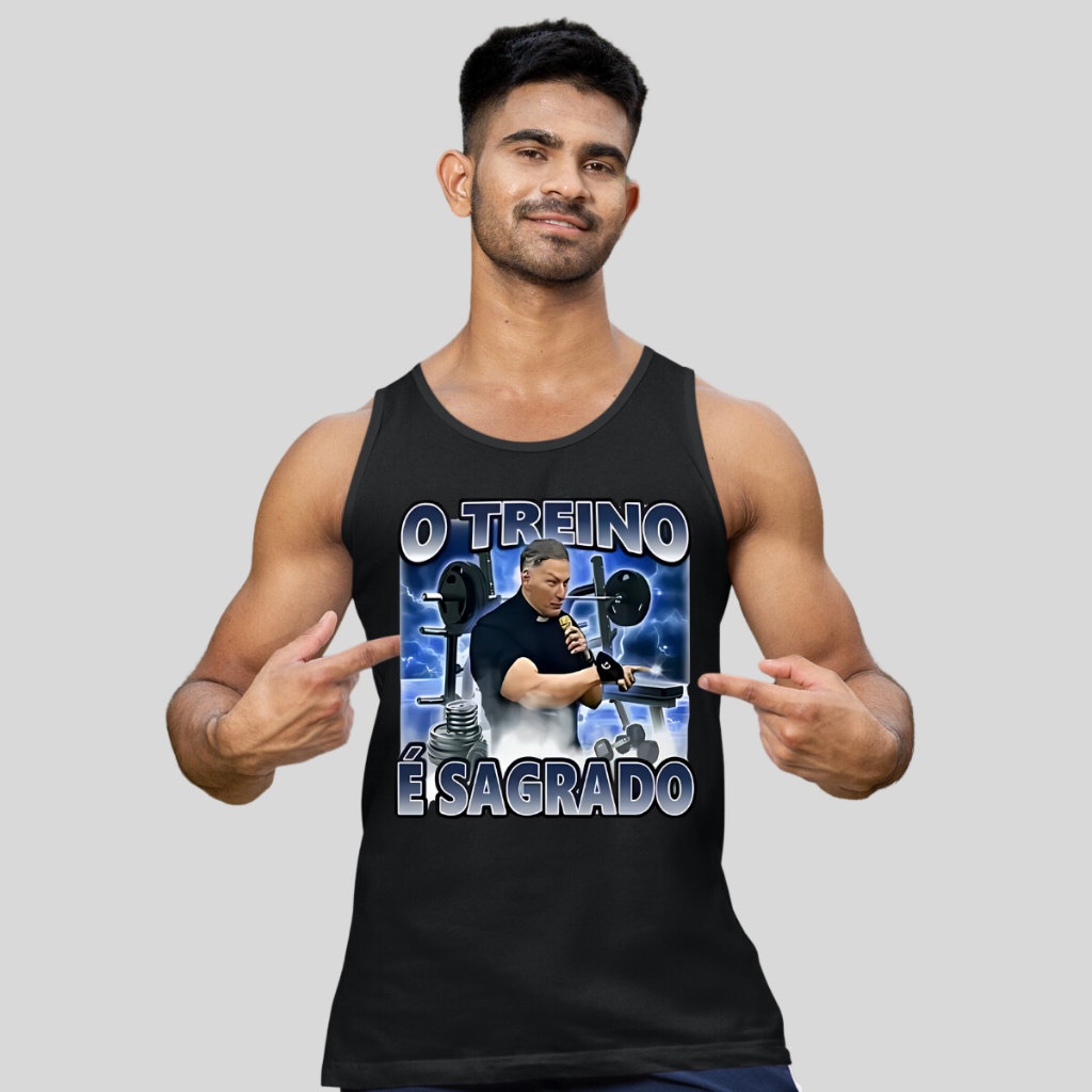 Camisa Academia Treino Marcelo Rossi Camiseta Cavada Tecido Leve top lançamento