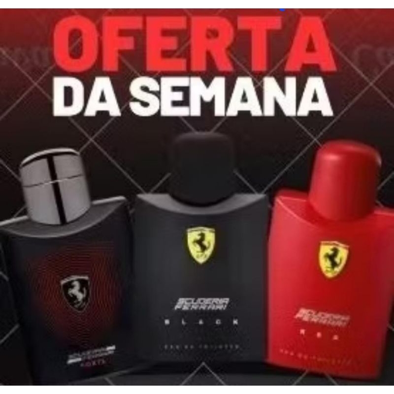 Combo masculino 03 perfumes promocional Ferrari Black 300ml