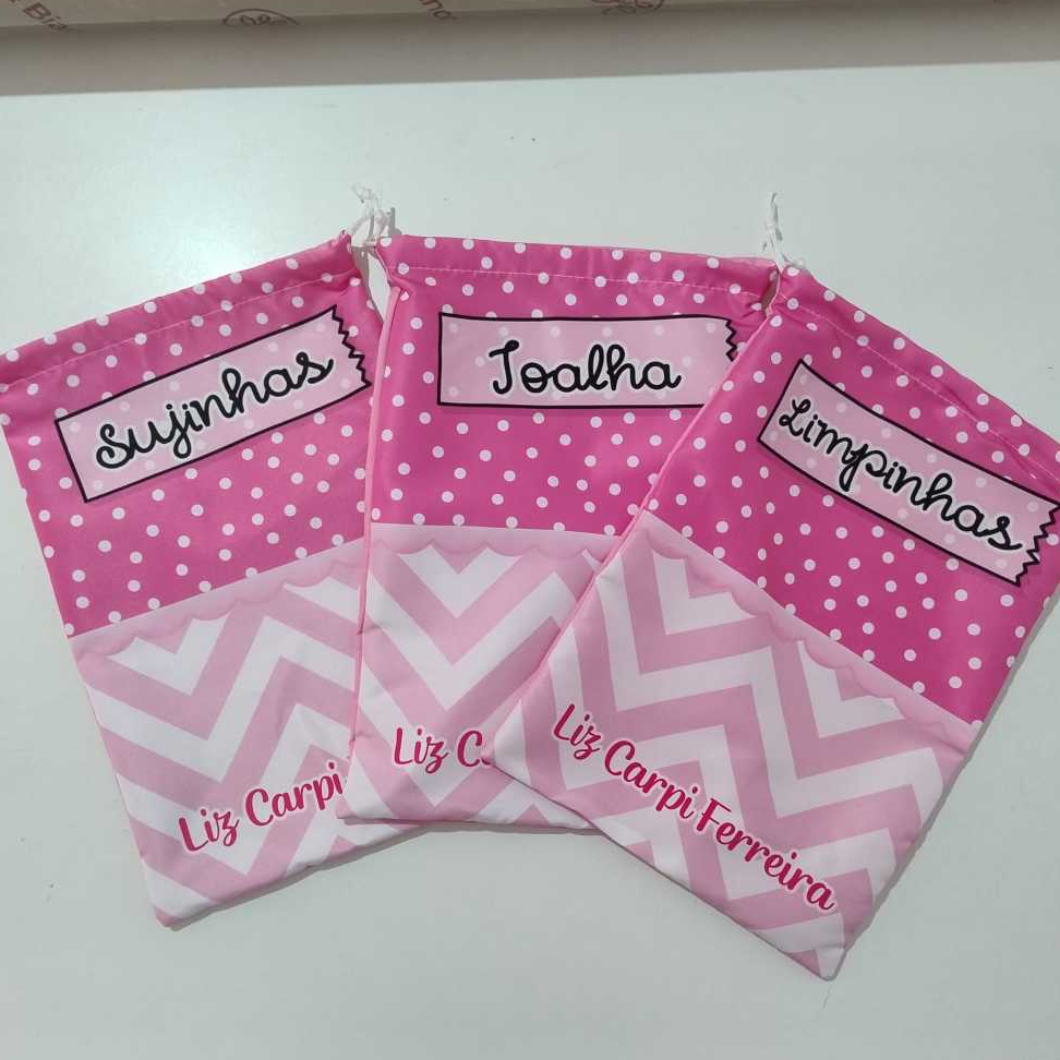 Saquinho de Roupas do Bebê - Creche - Escola - Personalizado c nome - ESTAMPA PRONTA!
