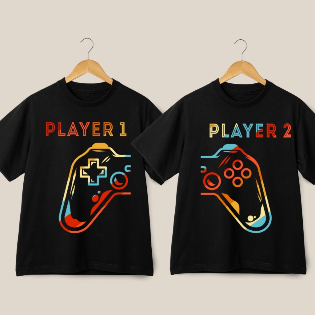 Camiseta T-Shirt Unissex Player 1 ou Player 2 ou Player 3 Gamer Playstation Xbox Infantil Adulto Plus Size