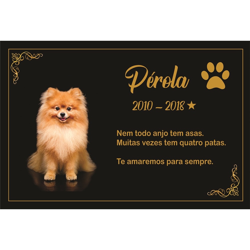 Placa memorial para PET animal de estimação, lápide cachorro gato de azulejo em Oferta na Shopee