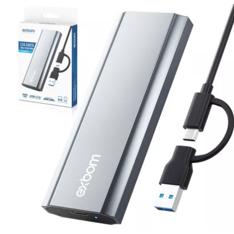 Mini Case de alumínio para SSD M.2 NVME Conector duplo Pc ou Computador CGHD-M2NV700 EXBOM