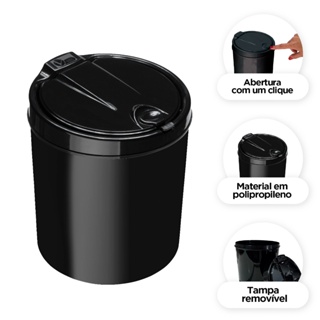 Lixeira de pia Viel 3L Plástica com Tampa Cesto de Lixo Para Cozinha Preta ou Branca Click em Oferta na Shopee