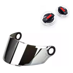 Viseira Capacete Ls2 Ff358 Fw3 Gt Fumê Camaleão Cromada + Par Botão Transparente