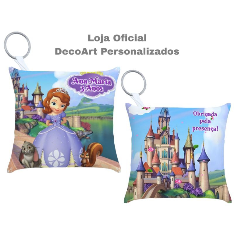 10 a 50 Almochaveiros lembrancinhas Princesa Sophia Castelo Princesa da Disney Personalizados