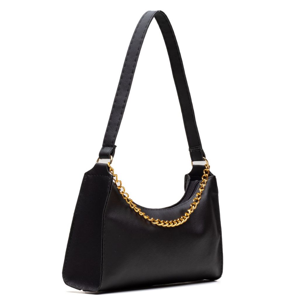 Bolsa Feminina Baguete Corrente de Lado Tiracolo Transversal de Ombro e Mão Pequena em Oferta na Shopee