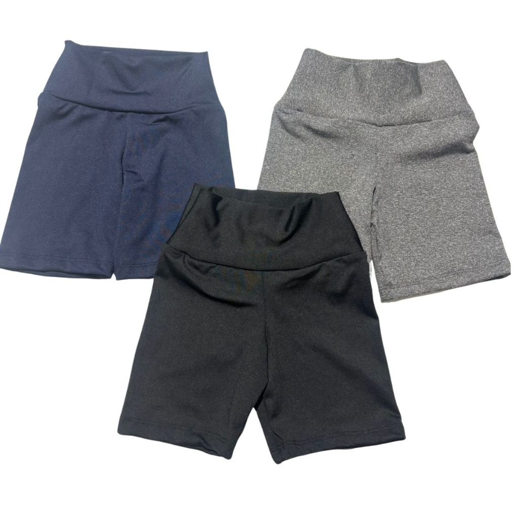 KIT c/ 3 Bermudas ciclista infantil escolar lisa suplex 4 ao 16 em Oferta na Shopee
