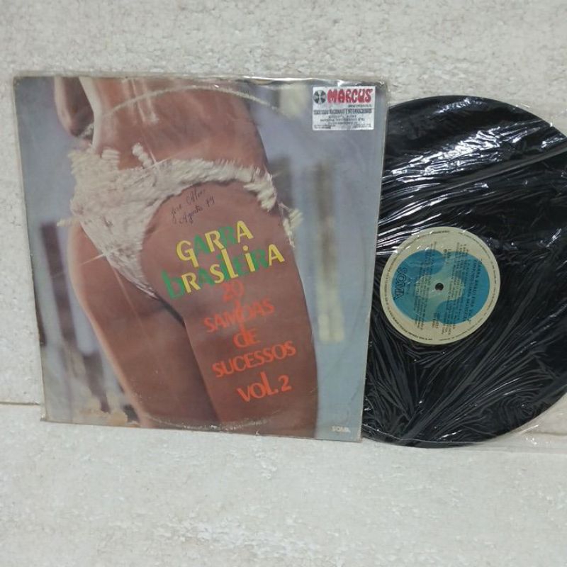 lp garra brasileira - 20 sambas de sucessos do momento - disco de vinil