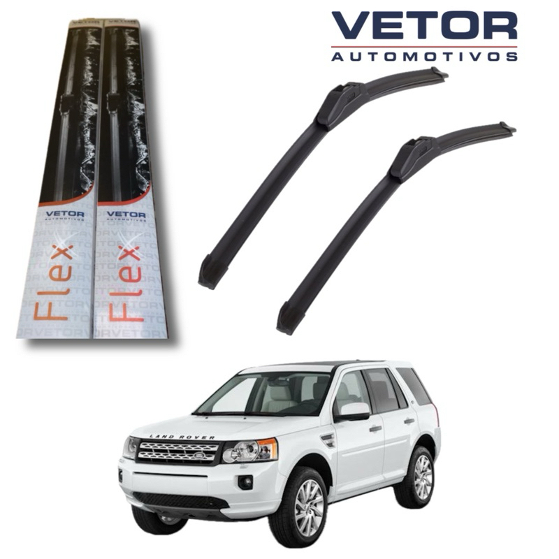 Par Palhetas Dianteiras Premium Freelander II 2 (2007 a 2015) Limpador Para-brisa Original Vetor
