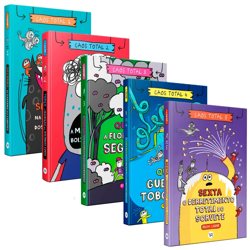 Box Livros Caos Total: 5 Volumes (1 Ao 5), De Ralph Lazar. Editorial Vr Editora