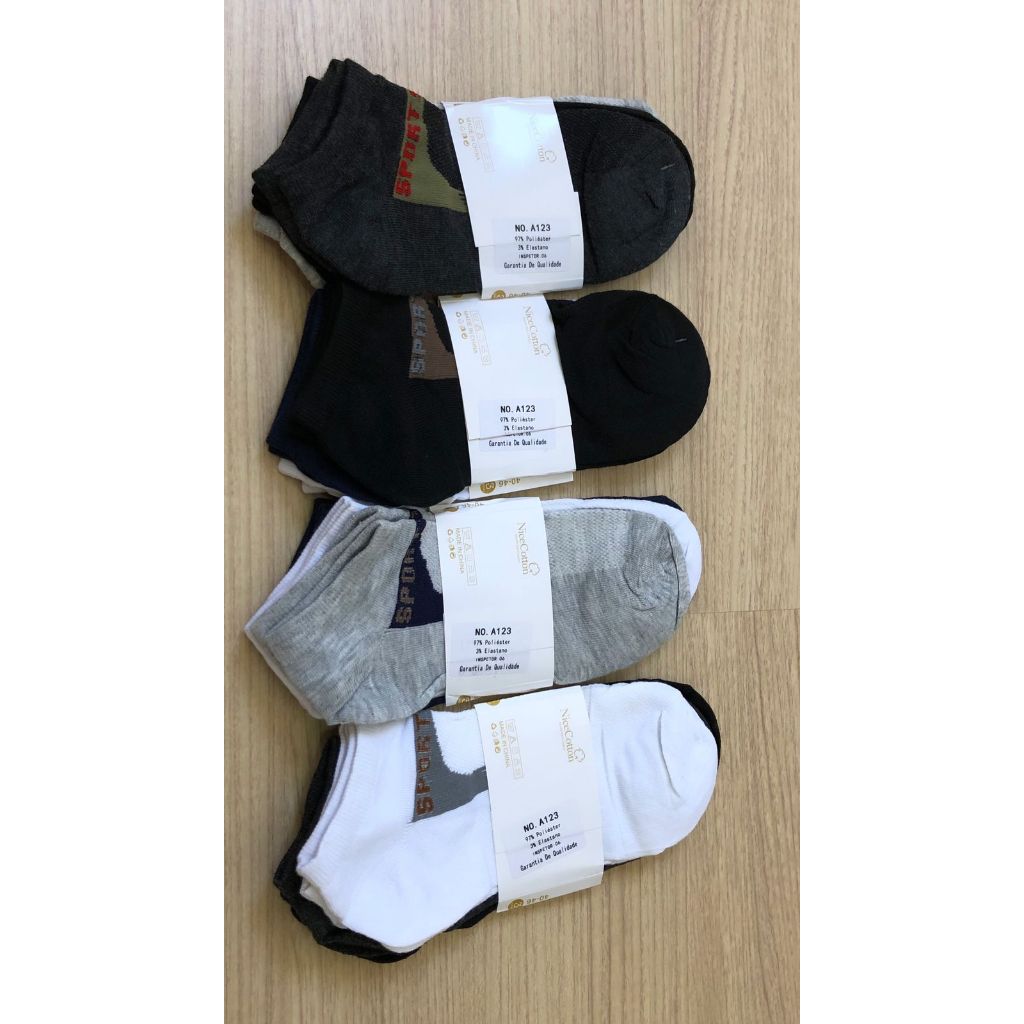 Kit 12 Pares de Meias Soquete Masculinas Cores Variadas Menor Preço Ótima Qualidade