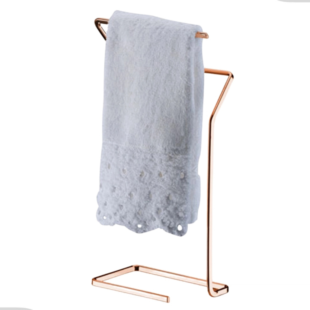 Porta Suporte Toalhas Rosto Maos Bancada Lavabo Banheiro Rose Gold Future - Home & Living
