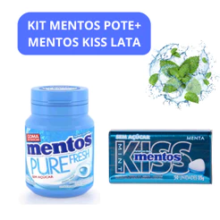 Kit Mentos Pote + Mentos Kiss Lata / Goma De Mascar + Pastilha / Sem Açúcar