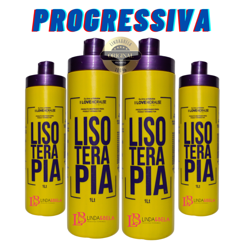 Kit 4 x Escova Progressiva Lisoterapia 1L Hidralise Sem Formol