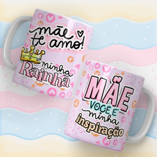 Caneca de Cerâmica Mãe Te amo minha Rainha. Presente, lembrança. em Oferta na Shopee