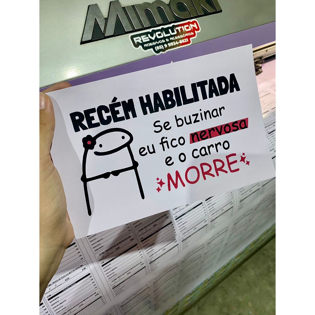 009 ADESIVO RECEM HABILITADA SE BUZINAR EU FICO NERVOSA em Oferta na Shopee