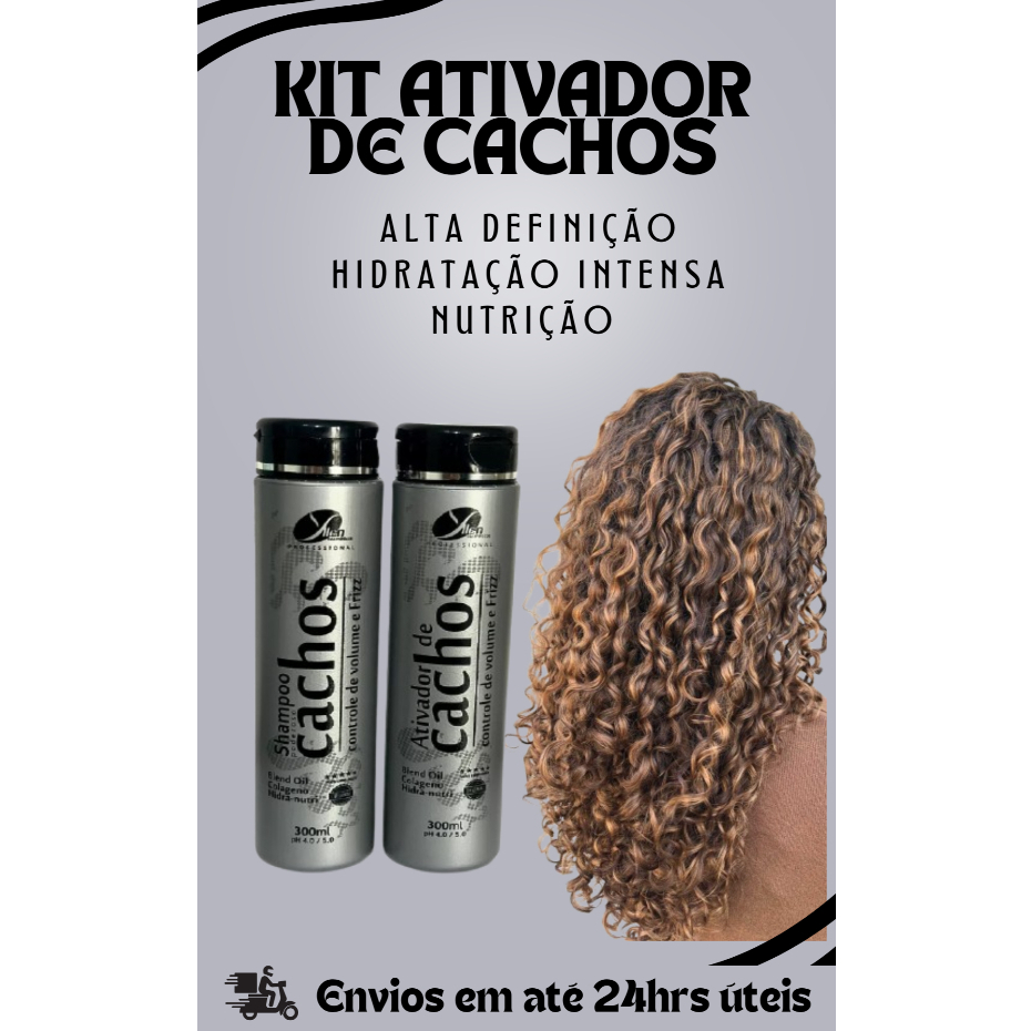 Ativador de cachos kit shampoo e ativador definição hidratação nutrição