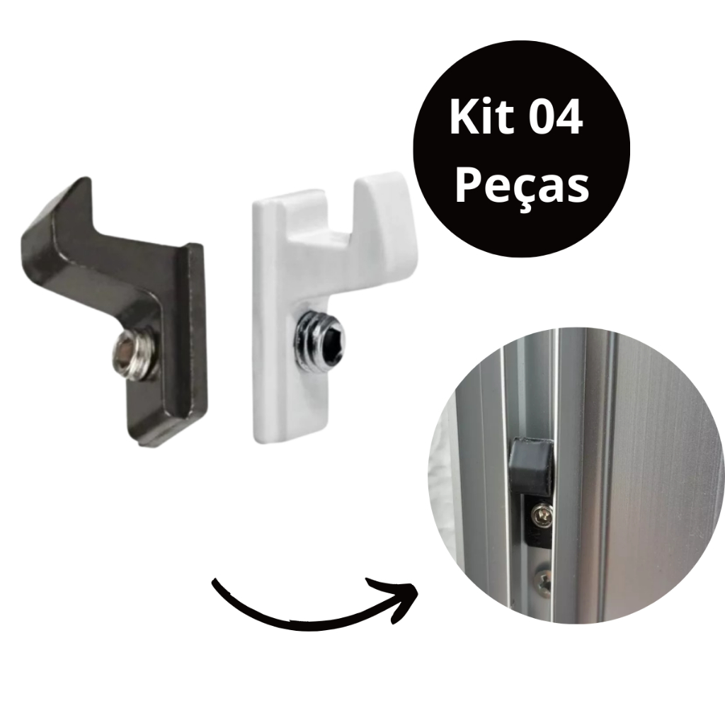 Kit 04 Peças Contra Fecho Janela De Alumínio Fermax Udinese Alumiconte con370 cfe22