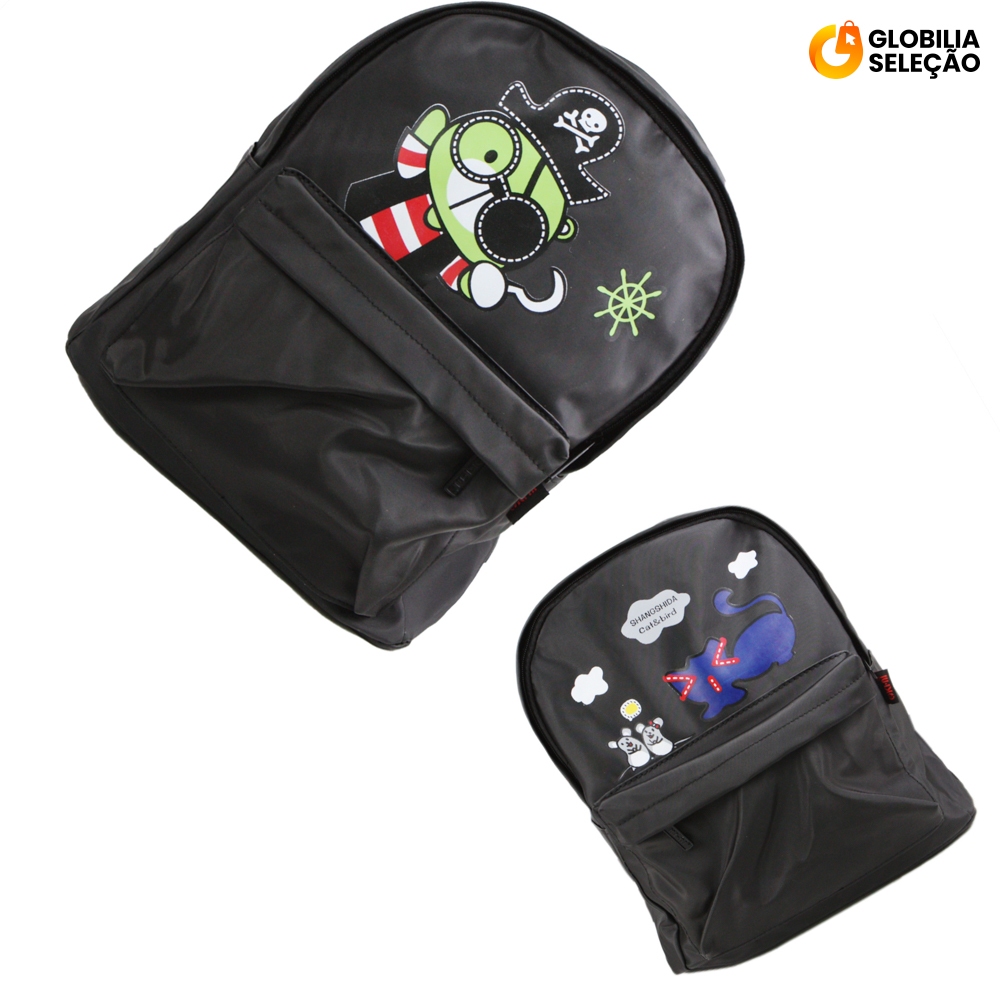 Mochila Escolar Infantil Menino Menina Preta MA2310-PA