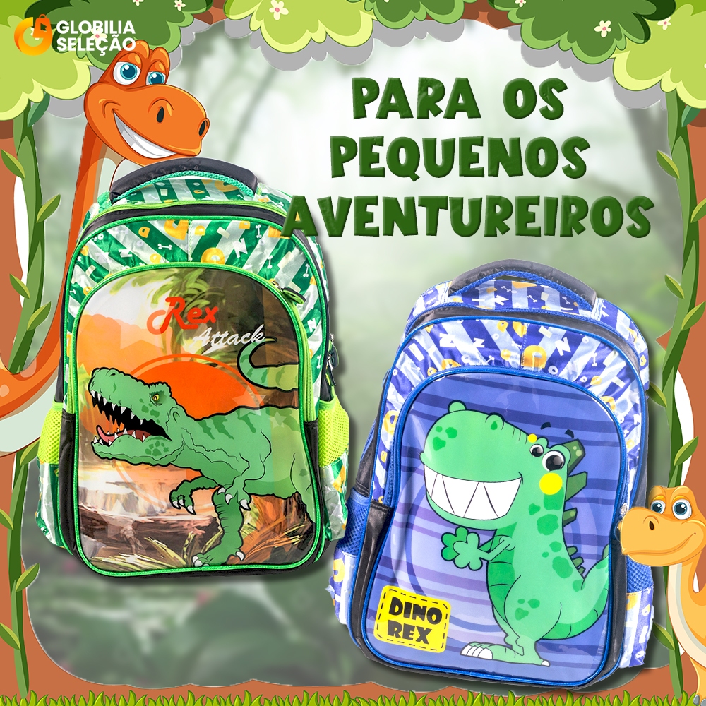 【Alta Qualidade】Mochila Infantil Escolar Menino Impermeável Dinossauro De Desenho Animado Bolsa Grande capacida