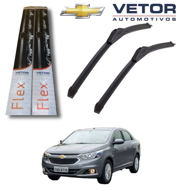 Par Palhetas Dianteiras Premium Cobalt Limpador Para-brisa Original Vetor